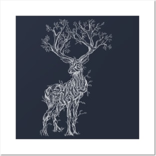 Vine Branch Stag (Light) Posters and Art